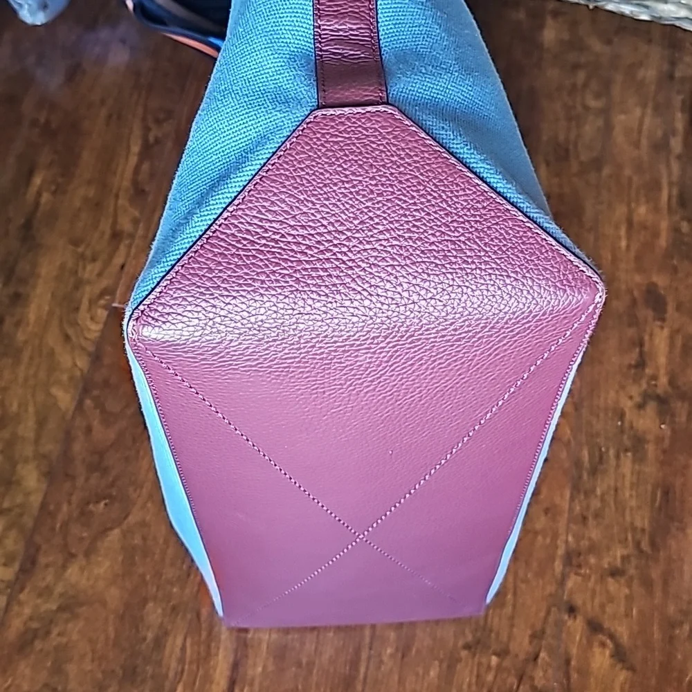 Coach Tote Bag 38 In Colorblock - Indigo Blue - Picture 7 of 13